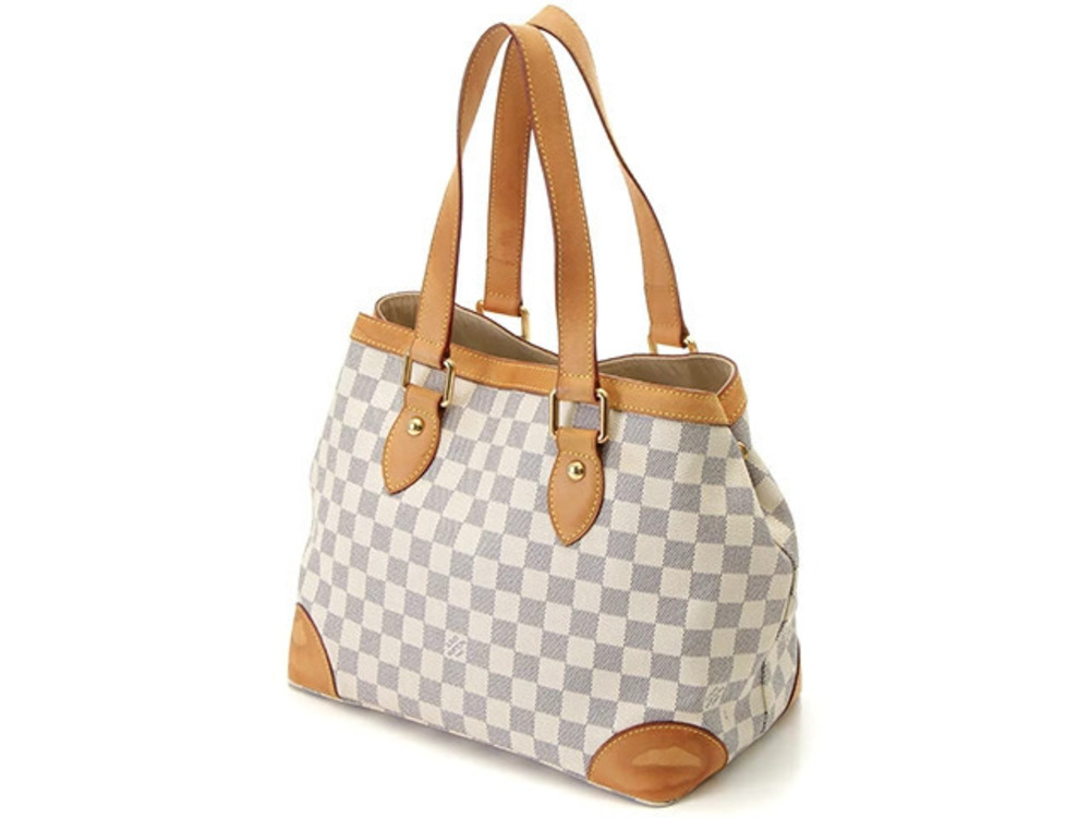 LOUIS VUITTON Hampstead Damier Azur White Tote Bag